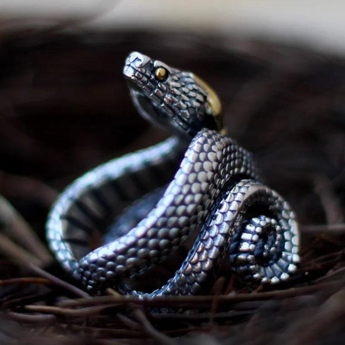 Fierce Vintage Gothic Serpent Wrap Ring - Unique Punk Animal Statement Jewelry