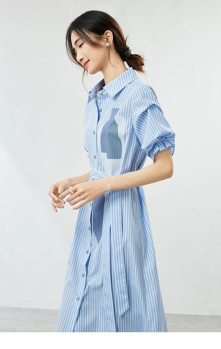 Chic Striped Summer Shirt Dress