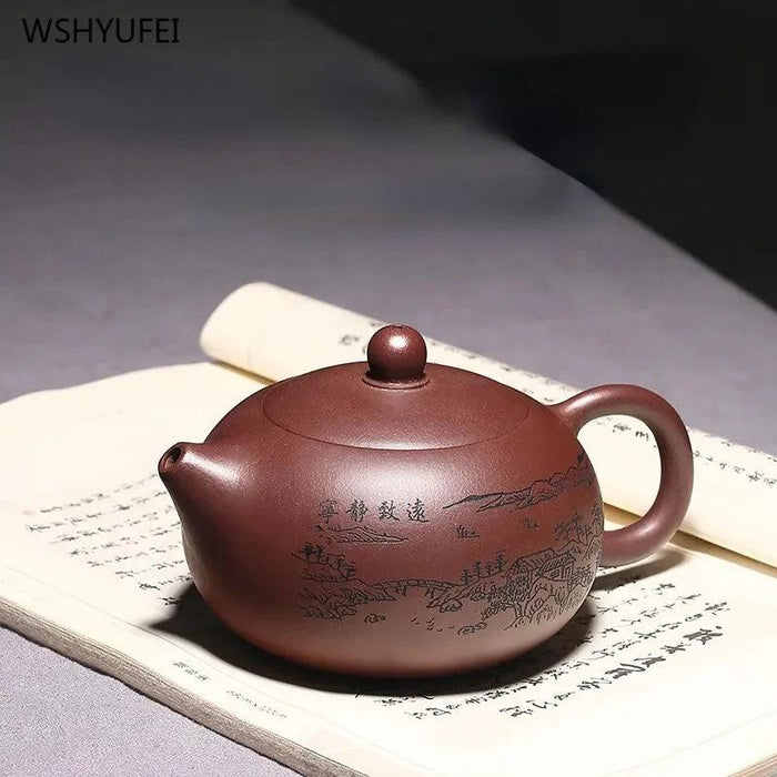 Handcrafted Yixing Purple Clay Teapot for Traditional Kung Fu Tea Ceremony