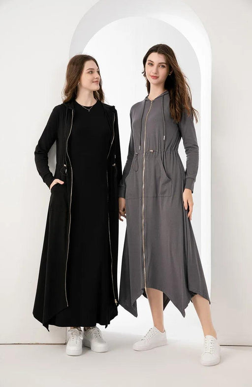 Elegant Summer Modal Dress with Gold Zipper and Comfortable Loose Fit