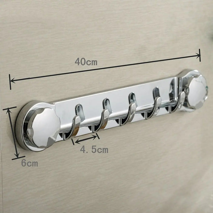 Silver ABS+Rubber Hooks with Suction Cup Vacuum Suckers for Bathroom and Kitchen Storage Organization