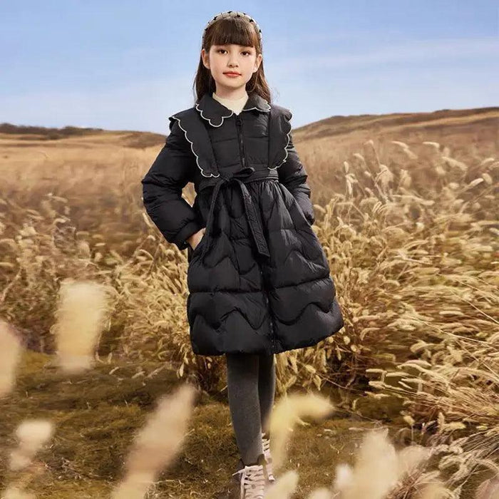 Chic Mid-Length Down Coat for Fashionable Teen Girls - Cozy Winter Essentials