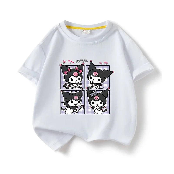 Kawaii Kuromi Anime Kids Summer T-Shirt - Cute Cartoon Tee for Boys and Girls