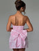 Elegant Backless Bow Mini Dress - Off-Shoulder Bodycon Chic for Parties