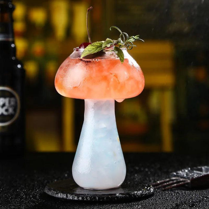 Whimsical Mushroom-Themed Cocktail Glass Set with Straw: Elevate Your Drink Experience