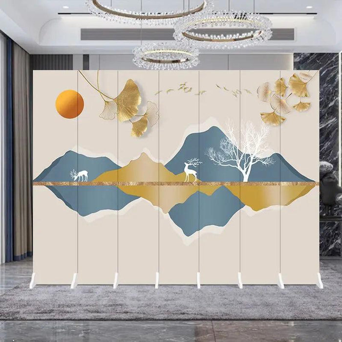 Contemporary Dual-Sided Mobile Folding Screen for Stylish Space Division