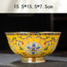 Ornate Chinese Ceramic Salad Bowl Set with Gold Trim - Elegant Enamel Tableware for Stylish Dining