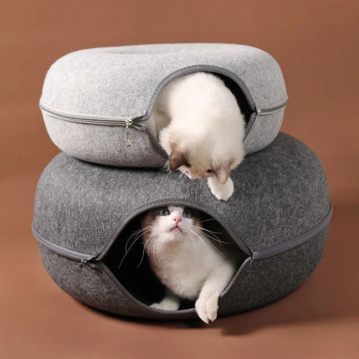 Cozy Cat Tunnel Bed - Interactive Play Space & Resting Spot