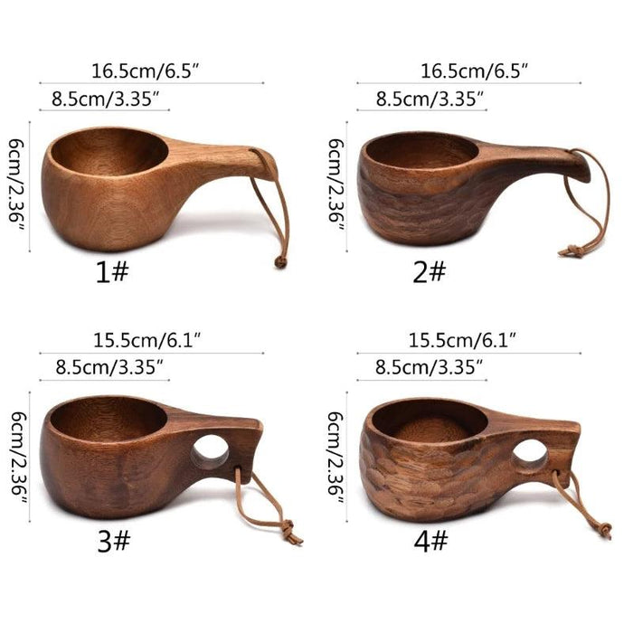 Acacia Wood Kuksa Mug - 210ml Outdoor Coffee & Milk Drinkware