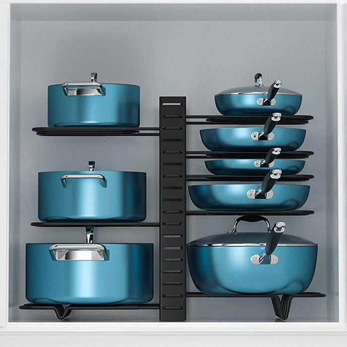 8-Tier Customizable Kitchen Cookware Organizer for Maximum Efficiency and Longevity