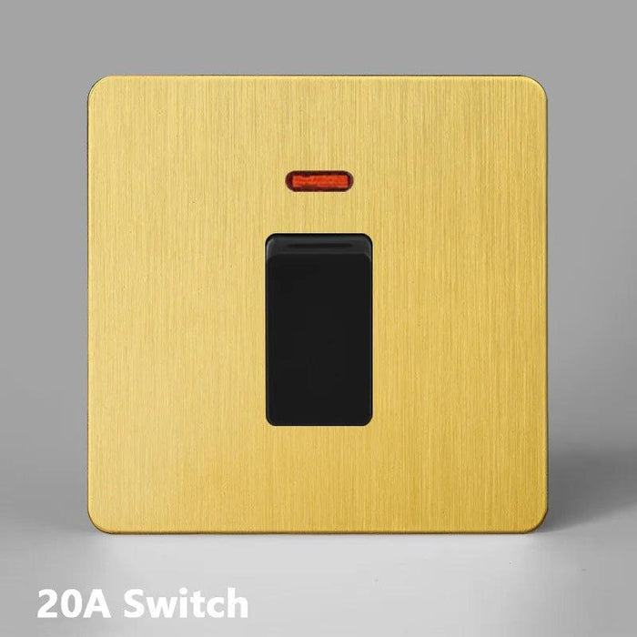 Luxurious Gold Dimmer Switch Set with USB Charging Port - Perfect for French/EU Plugs