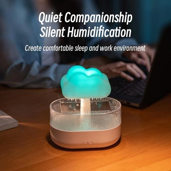 Aromatherapy Rain Cloud Humidifier with LED Night Light and Calming Raindrop Sounds