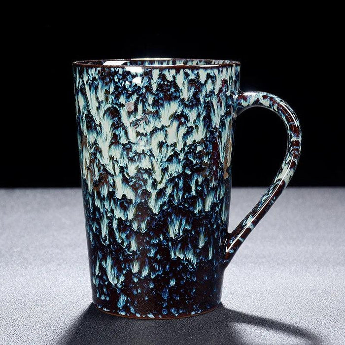 Handcrafted Ceramic Tea Cup with Unique Texture - Stylish 400ml Mug