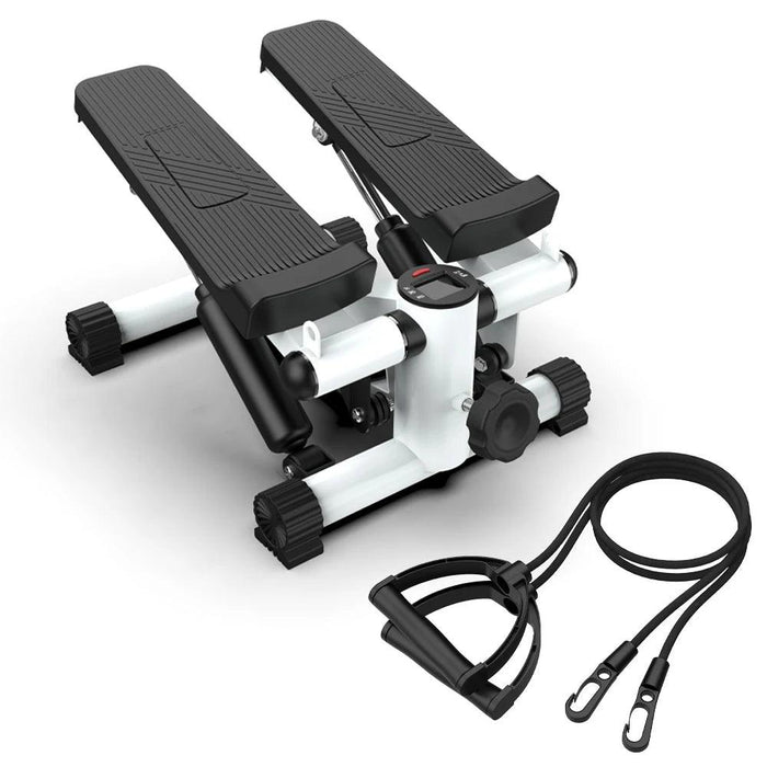 Compact Hydraulic Mini Stepper with LCD Monitor & Resistance Bands - 300LBS Capacity