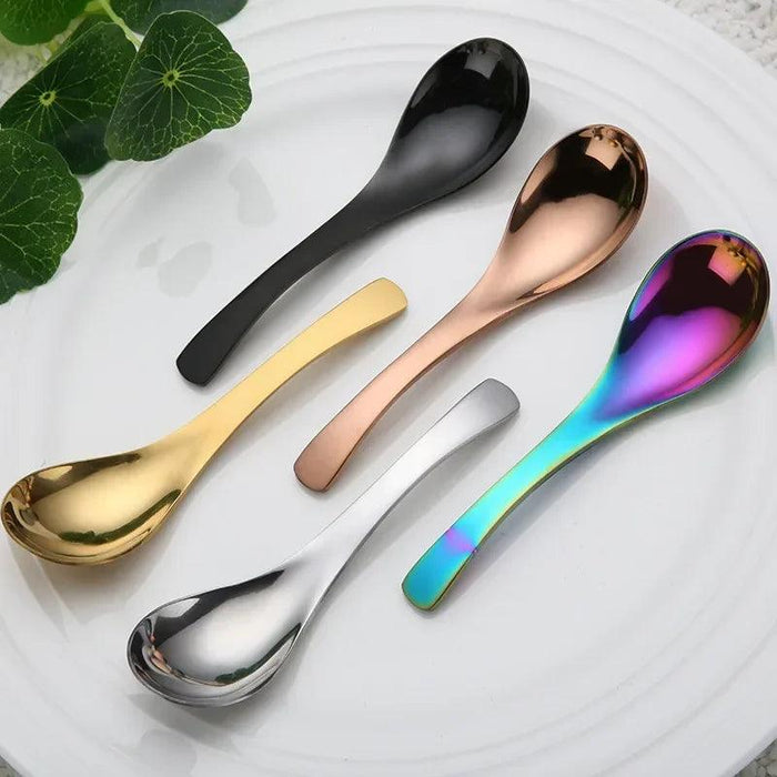 Elegant Multifunctional Japanese Stainless Steel Spoon for Soups, Desserts, and Beverages