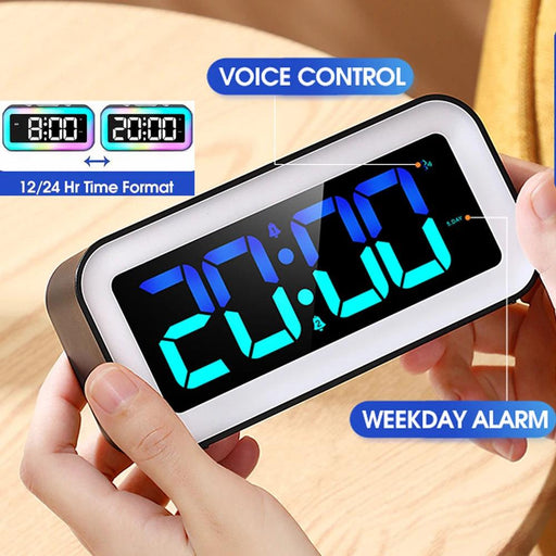 Smart RGB LED Alarm Clock with Sound-Activated Backlight and Multi-Display Options - Ideal Home Decor