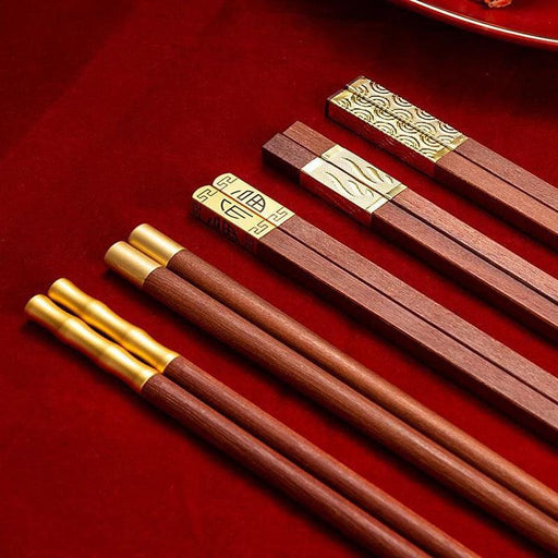 Elegant Red Bamboo Chopstick Set - Elevate Your Asian Dining Experience