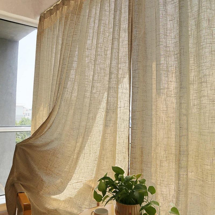 Luxurious Japanese Linen Semi-Blackout Curtains with Ramie Yarn for Modern Decor