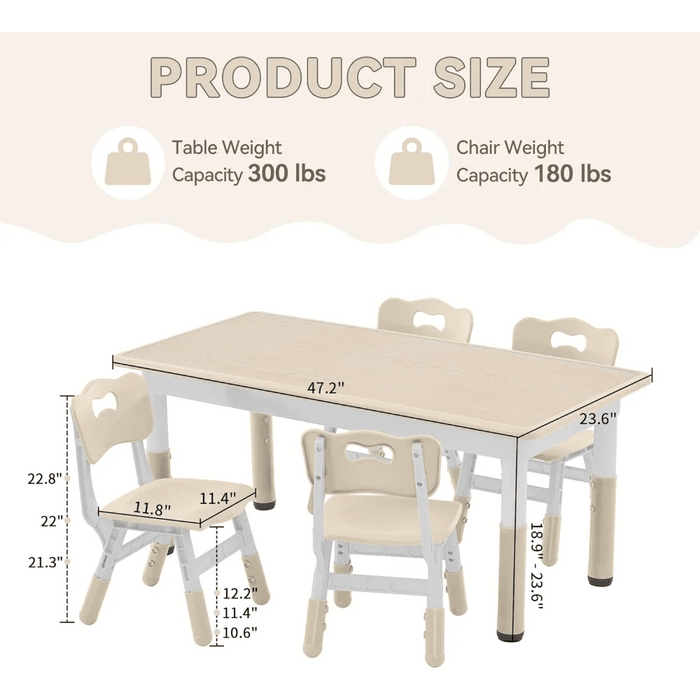 Adjustable Ergonomic Study Table and Chair Set for Kids Aged 3-8