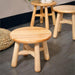 Rustic Kids' Round Wooden Bench - Stylish Multi-Use Stool for Home Decor