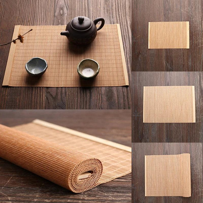 Sophisticated Bamboo Table Runner and Coaster Duo for Dining and Tea Events