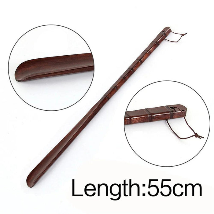 Stylish Long-Handled Wooden Shoe Horn - Versatile 32/38/55cm Shoe Lifter for Effortless Wear