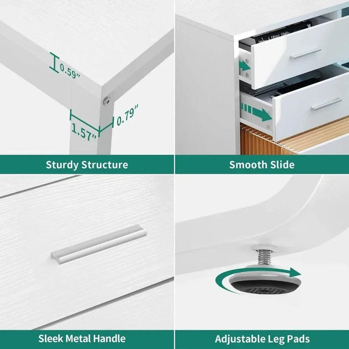 Innovative L-Shaped Office Desk with Smart LED Lighting, Ample Storage, and Built-in Charging Station