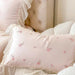 Luxurious Korean Style Lace Embroidered Lyocell Bedding Set - Pink and White