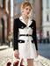 Chic Spring Black and White Business Suit Dress with Niche Waist Design