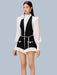 Chic High-Waisted Lantern Sleeve Playsuit with Zip & Lace Detail for Women