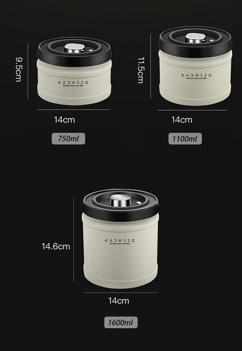 Premium Stainless Steel Coffee Storage Canister Set with CO2 Release Valve - Maximize Freshness & Kitchen Organization