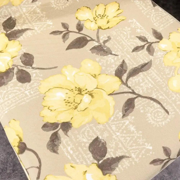 Nordic Floral Stretch Chair Slipcover in Yellow and Tan