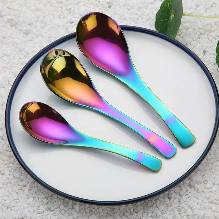 Elegant Multifunctional Japanese Stainless Steel Spoon for Soups, Desserts, and Beverages