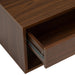 Sleek Walnut Wall-Mounted Nightstand with Dual Drawer Storage