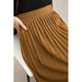 Stylish Long Pleated A-Line Skirt for Women - Soft Knit with Relaxed Fit Waistband