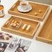 Japanese Bamboo Rectangular Serving Tray Set for Tea and Fruits - Elegant Design