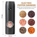 Smart USB Rechargeable Salt and Pepper Grinder with Adjustable Coarseness and LED Indicator