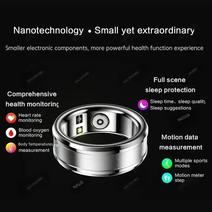 Titanium Smart Health Tracking Ring with Waterproof Capabilities