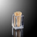 Chic Crystal Glass Toothpick Holder - Stylish Diamond Square Storage Jar for Cotton Swabs and Jewelry on Your Desktop