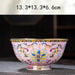 Ornate Chinese Ceramic Salad Bowl Set with Gold Trim - Elegant Enamel Tableware for Stylish Dining