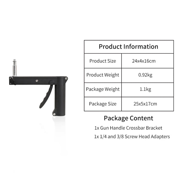 Gun Handle Studio Light Stand with Wheels and Folding Tripod - LED Softbox COB Light Support