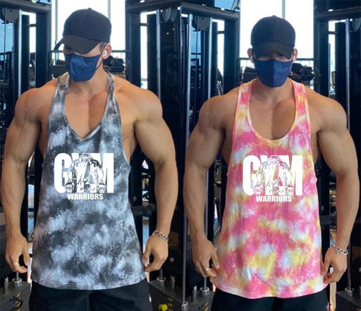 Men's Camouflage Y-Back Stringer Tank - Stylish Fitness Top for Gym and Bodybuilding