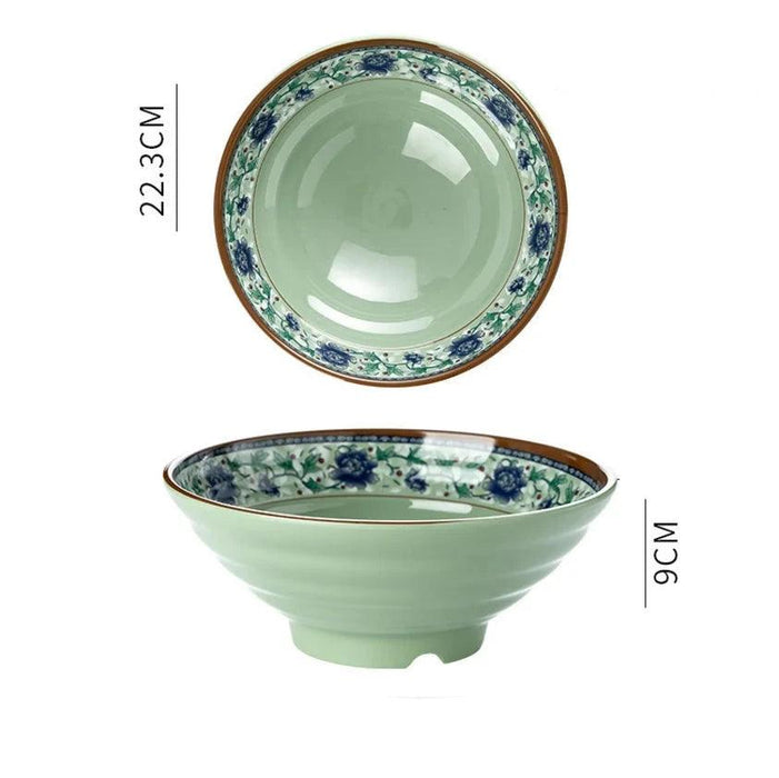 Sophisticated Japanese Melamine Noodle Bowl - Stylish Faux Porcelain Dining Set