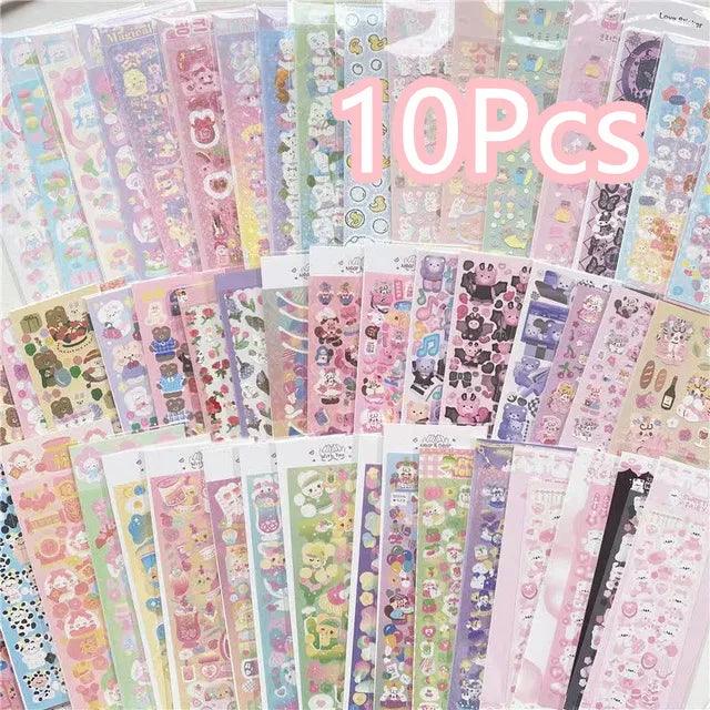 Kawaii Korean Random Laser Sticker Collection - Assorted Craft Supplies for Creative Fun