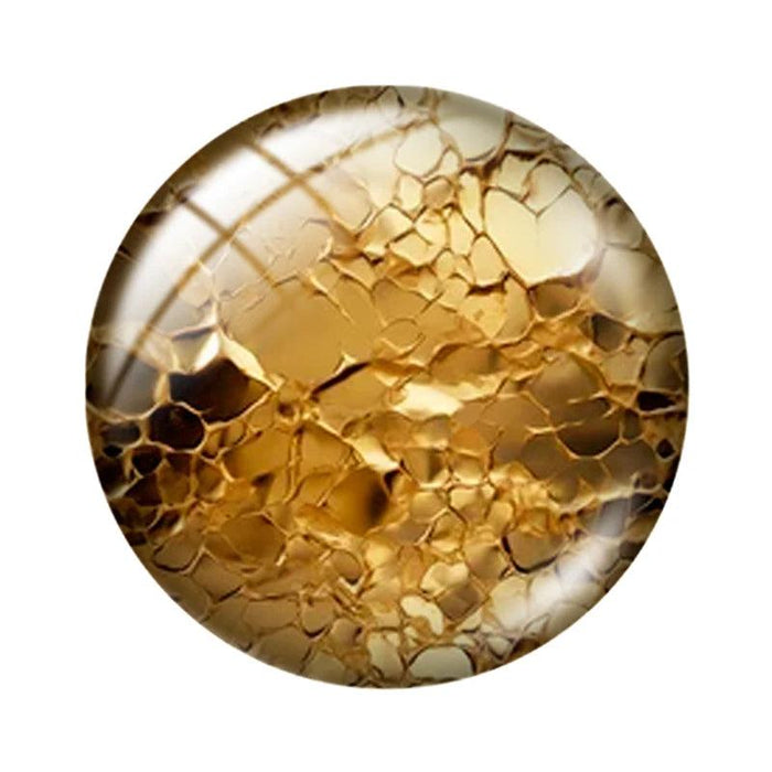 Luxurious Gold-Inspired Glass Cabochon Collection - 10 Distinct Sizes