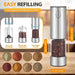 USB Rechargeable Electric Salt and Pepper Mill Set with Customizable Grind Settings and Illuminating LED