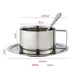 Sophisticated 304 Stainless Steel Coffee Mug Set with Saucer and Spoon