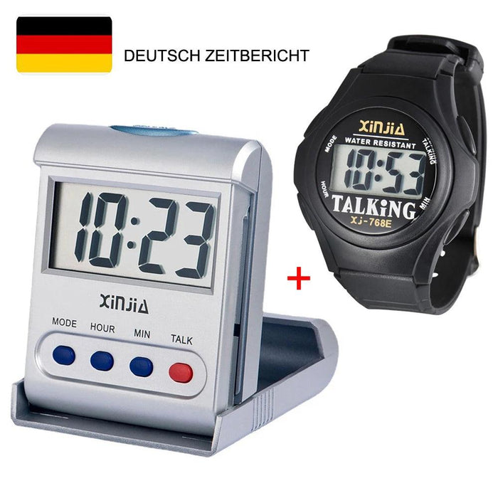 Set of two - Voice-Activated Digital Clock for the Visually Impaired and Seniors (10 languages)