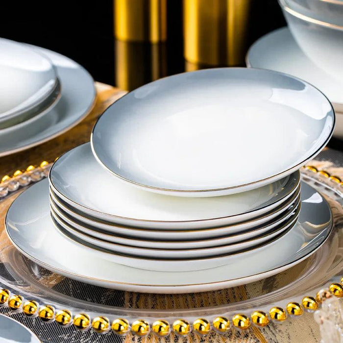 Elegant 62/40-Piece Bone China Dining Set with Authentic Chopsticks for an Exquisite Dining Experience