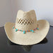 Lake Blue Western Cowboy Straw Hat Unisex with Adjustable Size